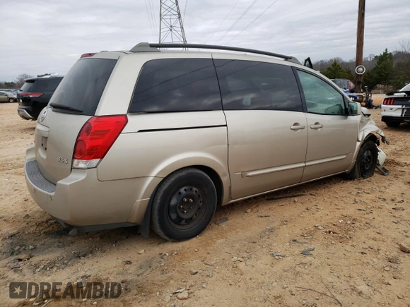 2005 Nissan Quest SE with VIN 5N1BV28U95N100939, listed as a Copart auction lot 44233585 with 0 mi miles and Salvage Title. Bid and sale history available at carsss.com. Image 3.