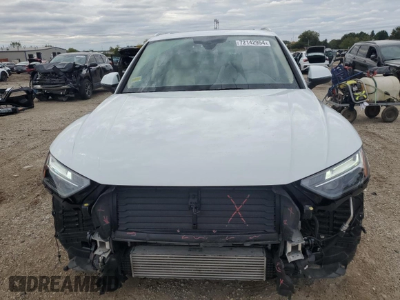 2021 Audi Q5 Premium Plus with VIN WA1BAAFY4M2011158, listed as a Copart auction lot 72142954 with 17,613 mi miles and Salvage Title. Bid and sale history available at carsss.com. Image 5.