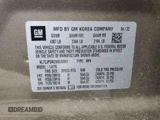 2022 Chevrolet Trax LT с VIN KL7CJPSM2NB539991, выставлен на аукционе Copart как лот 59210855 с пробегом 52 544 миль миль и Чистый • Clean title. История ставок и продаж доступна на DreamBid. Изображение 14.