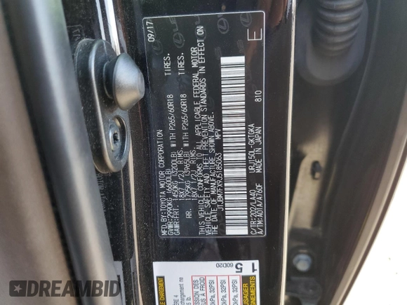 2018 Lexus GX with VIN JTJBM7FX9J5185063, listed as a Copart auction lot 60699112 with 39,748 mi miles. Bid and sale history available at carsss.com. Image 10.