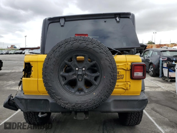2021 Jeep Wrangler Unlimited Willys with VIN 1C4HJXDN7MW570675, listed as a Copart auction lot 49425805 with 53,687 mi miles and Salvage Title. Bid and sale history available at DreamBid. Image 6.