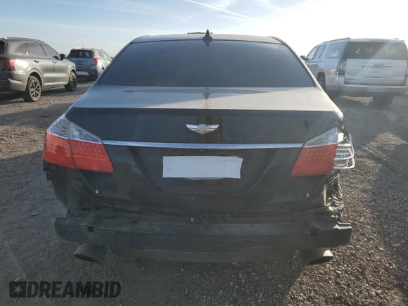 2009 Hyundai Genesis with VIN KMHGC46E69U029097, listed as a Copart auction lot 48698605 with 217,263 mi miles and Salvage Title. Bid and sale history available at DreamBid. Image 6.