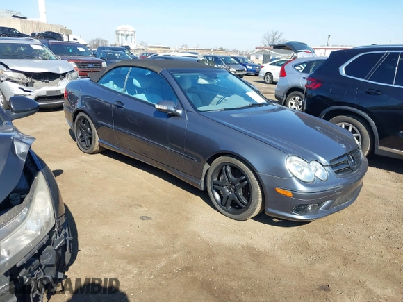 2005 Mercedes-Benz CLK-Class AMG with VIN WDBTK76G35T040484, listed as a IAAI auction lot 41741145 with 36,299 mi miles. Bid and sale history available at carsss.com. Image 1.