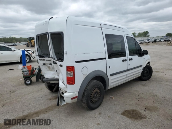 2010 Ford Transit Connect XLT with VIN NM0KS6BNXAT000034, listed as a Copart auction lot 54598985 with 133,444 mi miles and Salvage title. Bid and sale history available at DreamBid. Image 3.