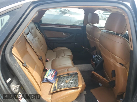 2007 Audi A8 L 4.2L with VIN WAUMV44E57N025714, listed as a Copart auction lot 75834674 with 0 mi miles and Salvage Title. Bid and sale history available at carsss.com. Image 10.