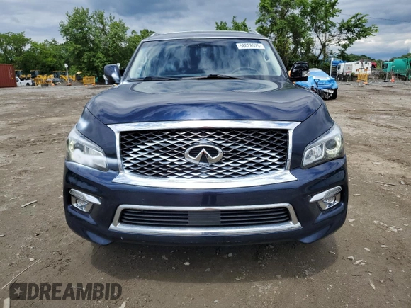 2015 Infiniti QX80 z VIN JN8AZ2NE4F9083550, wystawiony jako Copart lot #58028575 z przebiegiem 87 495 mil mil oraz Szkoda całkowita • Salvage title. Historia ofert i sprzedaży dostępna na DreamBid. Obrazek 5.