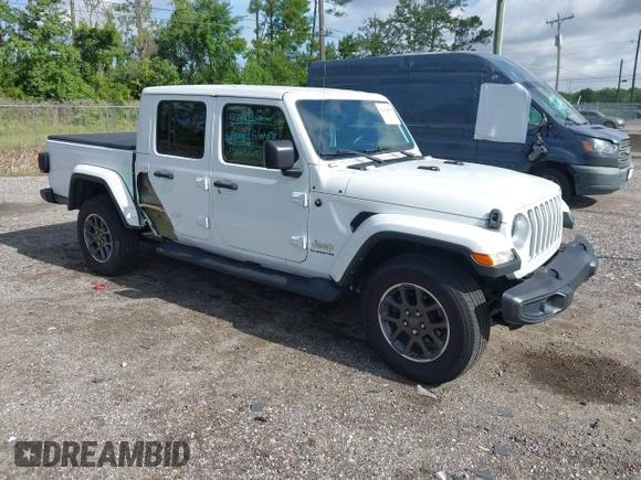 2021 Jeep Gladiator Overland z VIN 1C6HJTFG3ML584038, wystawiony jako IAAI lot #42634959 z przebiegiem 21 843 mil mil oraz . Historia ofert i sprzedaży dostępna na DreamBid. Obrazek 1.