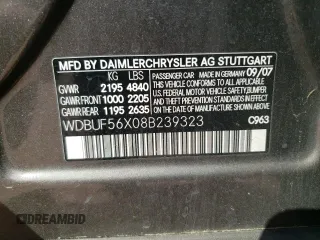 2008 Mercedes-Benz E 350 Luxury z VIN WDBUF56X08B239323, wystawiony jako Copart lot #53938545 z przebiegiem 173 437 mil mil oraz Szkoda całkowita • Salvage title. Historia ofert i sprzedaży dostępna na DreamBid. Obrazek 13.