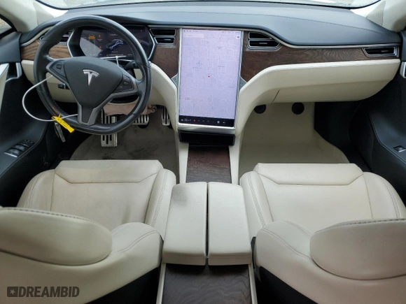 2017 Tesla Model S 100D with VIN 5YJSA1E42HF227582, listed as a Copart auction lot 43413605 with 82,531 mi miles and Salvage Title. Bid and sale history available at carsss.com. Image 8.