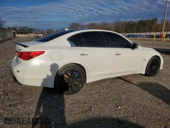 2016 Infiniti Q50 3.0t Red Sport 400 with VIN JN1FV7AR8GM451880, listed as a Copart auction lot 86895974 with 103,797 mi miles and Salvage Title. Bid and sale history available at carsss.com. Image 3.