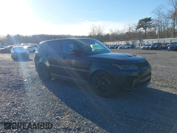 2020 Land Rover Range Rover Sport SVR with VIN SALWZ2RE1LA715693, listed as a IAAI auction lot 41129949 with 36,910 mi miles. Bid and sale history available at carsss.com. Image 1.