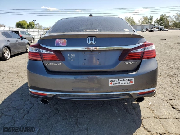 2017 Honda Accord Sedan Sport with VIN 1HGCR2F58HA163522, listed as a Copart auction lot 51889785 with 148,155 mi miles and Salvage Title. Bid and sale history available at carsss.com. Image 6.