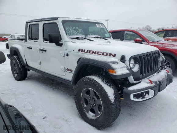 2021 Jeep Gladiator Rubicon with VIN 1C6JJTBG1ML596423, listed as a Copart auction lot 42501195 with 34,430 mi miles and Salvage Title. Bid and sale history available at carsss.com. Image 4.
