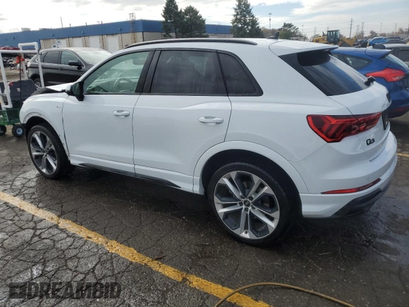 2022 Audi Q3 S line Premium Plus with VIN WA1EECF31N1058219, listed as a Copart auction lot 77456494 with 38,874 mi miles and Salvage Title. Bid and sale history available at carsss.com. Image 2.