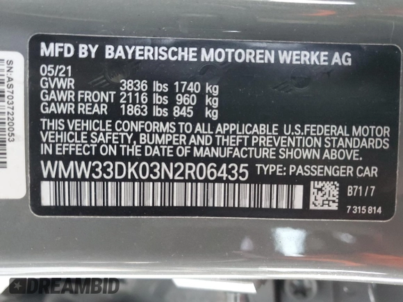 2022 MINI Hardtop 4 Door Cooper z VIN WMW33DK03N2R06435, wystawiony jako Copart lot #42131665 z przebiegiem 29 690 mil mil oraz Szkoda całkowita • Salvage title. Historia ofert i sprzedaży dostępna na DreamBid. Obrazek 13.