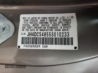 2005 Acura RSX with VIN JH4DC54855S010233, listed as a Copart auction lot 69376364 with 133,413 mi miles and Salvage Title. Bid and sale history available at carsss.com. Image 12.