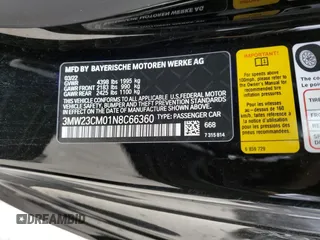 2022 BMW 2 Series 230i with VIN 3MW23CM01N8C66360, listed as a Copart auction lot 40040844 with 15,453 mi miles. Bid and sale history available at carsss.com. Image 12.