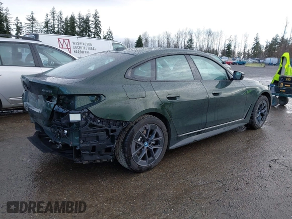 2023 BMW i4 eDrive35 z VIN WBY43AW04PFR19351, wystawiony jako IAAI lot #41841961 z przebiegiem 28 175 mil mil oraz . Historia ofert i sprzedaży dostępna na DreamBid. Obrazek 4.