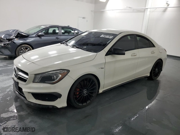 2014 Mercedes-Benz CLA-Class CLA 45 AMG with VIN WDDSJ5CB8EN077098, listed as a Copart auction lot 43149875 with 92,868 mi miles and Clean Title. Bid and sale history available at carsss.com. Image 1.