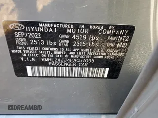 2023 Hyundai Sonata Hybrid Blue with VIN KMHL24JJ4PA057095, listed as a Copart auction lot 60839993 with 2,525 mi miles. Bid and sale history available at carsss.com. Image 12.
