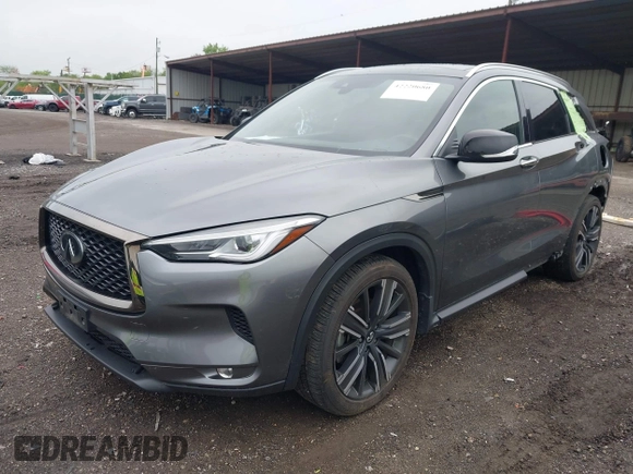 2021 Infiniti QX50 Luxe with VIN 3PCAJ5BB7MF126327, listed as a IAAI auction lot 42220680 with 42,972 mi miles and . Bid and sale history available at DreamBid. Image 2.