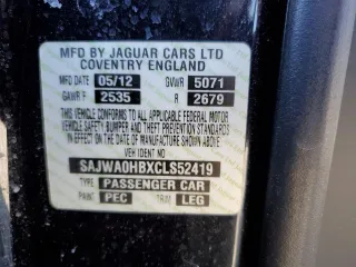 2012 Jaguar XF Portfolio with VIN SAJWA0HBXCLS52419, listed as a Copart auction lot 41492245 with 188,378 mi miles and Salvage Title. Bid and sale history available at carsss.com. Image 14.