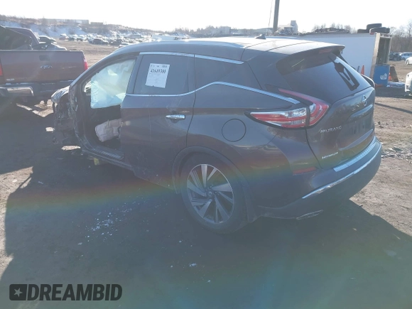2015 Nissan Murano SL with VIN 5N1AZ2MH7FN207837, listed as a IAAI auction lot 41649300 with 228,418 mi miles and . Bid and sale history available at DreamBid. Image 3.