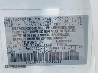 2017 Nissan Sentra SR с VIN 3N1AB7AP6HY231685, выставлен на аукционе IAAI как лот 42470792 с пробегом 148 073 миль миль и . История ставок и продаж доступна на DreamBid. Изображение 9.