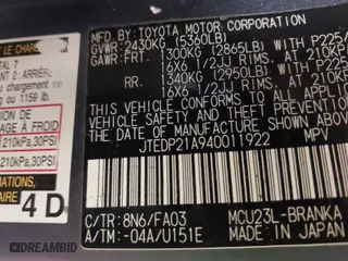 2004 Toyota Highlander with VIN JTEDP21A940011922, listed as a IAAI auction lot 41128055 with 185,564 mi miles. Bid and sale history available at carsss.com. Image 9.