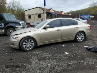 2009 Hyundai Genesis with VIN KMHGC46EX9U033508, listed as a Copart auction lot 51749555 with 104,059 mi miles and Salvage Title. Bid and sale history available at carsss.com. Image 1.