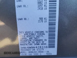2024 Nissan Altima 2.5 SV with VIN 1N4BL4DW0RN428338, listed as a Copart auction lot 43202365 with 4,165 mi miles and Salvage Title. Bid and sale history available at carsss.com. Image 15.