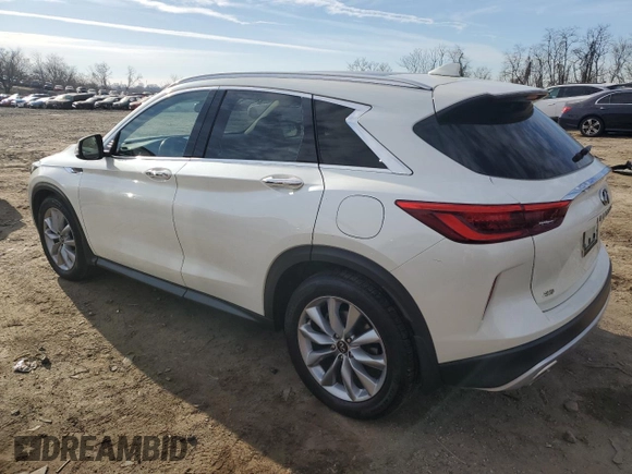 2021 Infiniti QX50 Luxe with VIN 3PCAJ5BB2MF108558, listed as a Copart auction lot 46426985 with 43,962 mi miles and Salvage Title. Bid and sale history available at DreamBid. Image 2.