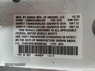 2021 Honda CR-V Touring z VIN 7FART6H97ME005163, wystawiony jako Copart lot #57688485 z przebiegiem 79 137 mil mil oraz Szkoda całkowita • Salvage title. Historia ofert i sprzedaży dostępna na DreamBid. Obrazek 13.