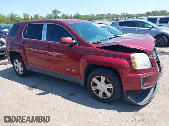 2016 GMC Terrain SLE with VIN 2GKALMEKXG6246461, listed as a IAAI auction lot 42003819 with 107,582 mi miles. Bid and sale history available at carsss.com. Image 1.