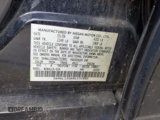 2006 Nissan Altima S with VIN 1N4AL11DX6C232881, listed as a Copart auction lot 53562635 with 182,361 mi miles and Salvage title. Bid and sale history available at DreamBid. Image 12.