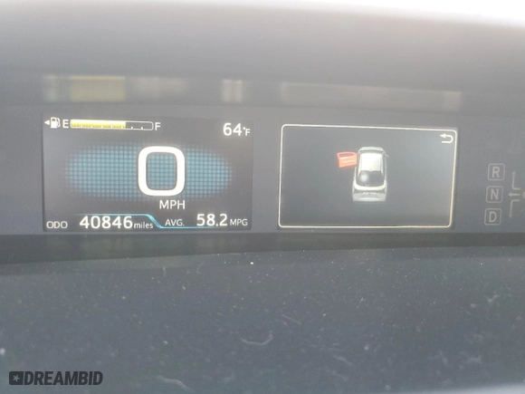 2021 Toyota Prius L Eco with VIN JTDKAMFU8M3135691, listed as a Copart auction lot 45679435 with 40,846 mi miles and Salvage Title. Bid and sale history available at carsss.com. Image 9.