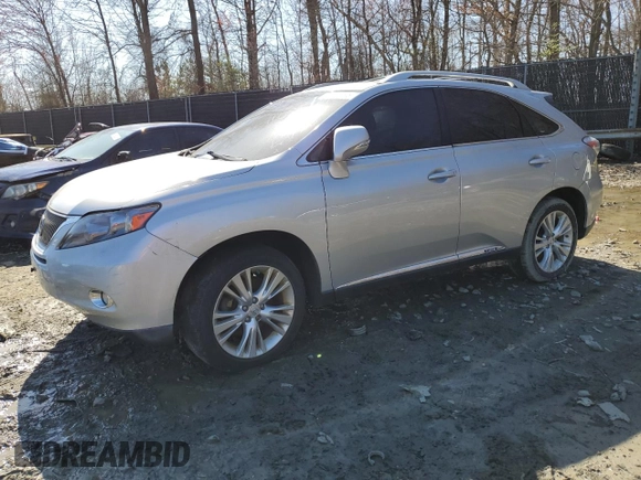 2010 Lexus RX 450h with VIN JTJBC1BA9A2409340, listed as a Copart auction lot 50181495 with 106,705 mi miles and Salvage Title. Bid and sale history available at DreamBid. Image 1.