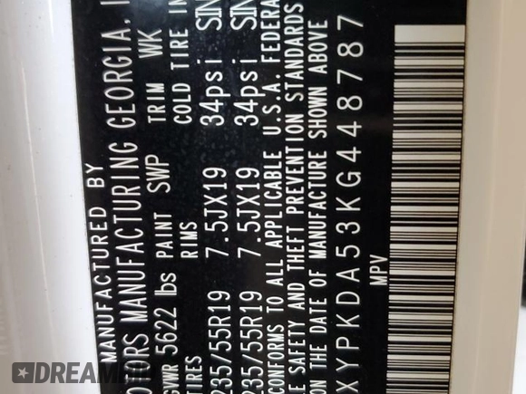 2019 Kia Sorento SX Limited with VIN 5XYPKDA53KG448787, listed as a Copart auction lot 70853793 with 91,032 mi miles and Salvage Title. Bid and sale history available at carsss.com. Image 13.