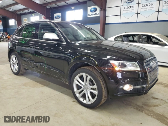 2017 Audi SQ5 Premium Plus with VIN WA1CCAFP9HA039653, listed as a Copart auction lot 62932125 with 54,834 mi miles and Salvage title. Bid and sale history available at DreamBid. Image 4.