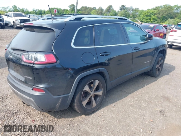 2019 Jeep Cherokee Limited with VIN 1C4PJMDX5KD200135, listed as a IAAI auction lot 42346562 with 94,677 mi miles and . Bid and sale history available at DreamBid. Image 4.