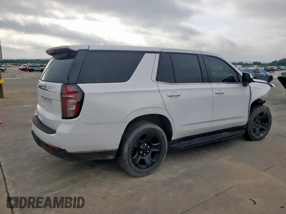 2023 Chevrolet Tahoe Commercial with VIN 1GNSCLED2PR429361, listed as a Copart auction lot 54064925 with 33,475 mi miles and Salvage title. Bid and sale history available at DreamBid. Image 3.