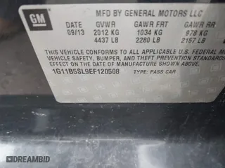 2014 Chevrolet Malibu LS with VIN 1G11B5SL9EF120508, listed as a IAAI auction lot 39388435 with 1 mi miles. Bid and sale history available at carsss.com. Image 9.