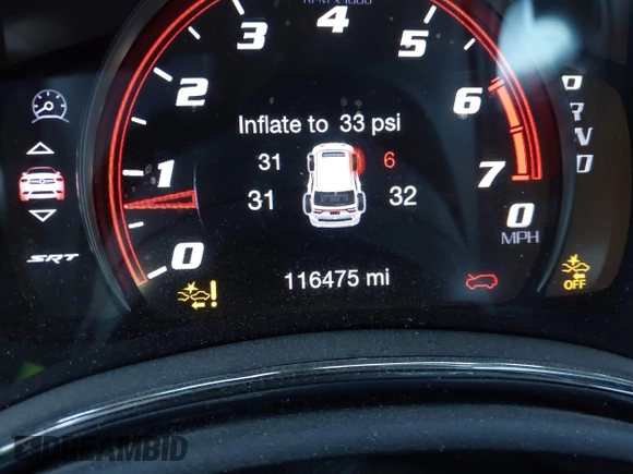 2018 Dodge Durango SRT with VIN 1C4SDJGJ7JC416340, listed as a IAAI auction lot 41624742 with 116,475 mi miles and . Bid and sale history available at DreamBid. Image 16.