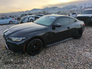 2024 BMW M4 Competition xDrive with VIN WBS43AZ01RCN32279, listed as a Copart auction lot 83444934 with 12,878 mi miles and Salvage Title. Bid and sale history available at carsss.com. Image 1.