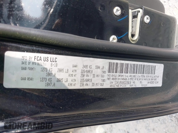2019 Jeep Cherokee Limited with VIN 1C4PJMDX2KD235618, listed as a IAAI auction lot 40672263 with 82,117 mi miles and . Bid and sale history available at carsss.com. Image 9.