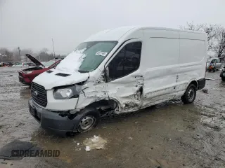 2018 Ford Transit with VIN 1FTYR2CM2JKA17181, listed as a Copart auction lot 45271495 with 129,792 mi miles and Salvage Title. Bid and sale history available at carsss.com. Image 1.