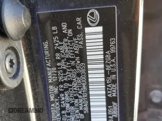 2021 Lexus ES 250 z VIN 58AD11D19MU003859, wystawiony jako Copart lot #49543395 z przebiegiem 102 968 mil mil oraz Szkoda całkowita • Salvage title. Historia ofert i sprzedaży dostępna na DreamBid. Obrazek 14.