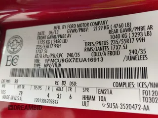 2014 Ford Escape SE с VIN 1FMCU9GX7EUA16913, выставлен на аукционе IAAI как лот 42413711 с пробегом 103 143 миль миль и . История ставок и продаж доступна на DreamBid. Изображение 9.