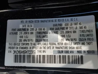 2024 Mazda CX-30 S with VIN 3MVDMBAM6RM703369, listed as a Copart auction lot 58508225 with 10,253 mi miles and Non repairable. Bid and sale history available at DreamBid. Image 14.