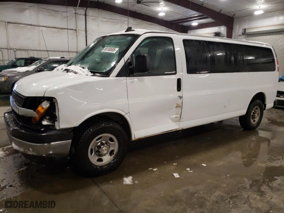 2017 Chevrolet Express Passenger LT with VIN 1GAZGPFF0H1150664, listed as a Copart auction lot 88108585 with 279,787 mi miles and Salvage Title. Bid and sale history available at carsss.com. Image 1.